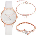 Hot Sale Watch Gift Set 3PCS Charm Bracelet Quartz Watches For Women Party Jewelry Sets For Girls Wholesale Conjunto de reloj